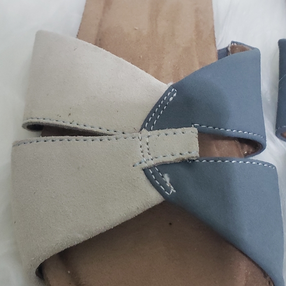 Earth Origins Womens Sandal Size 8 Lexi Blue Suede Strappy Low 1" Heel NEW - Picture 5 of 11